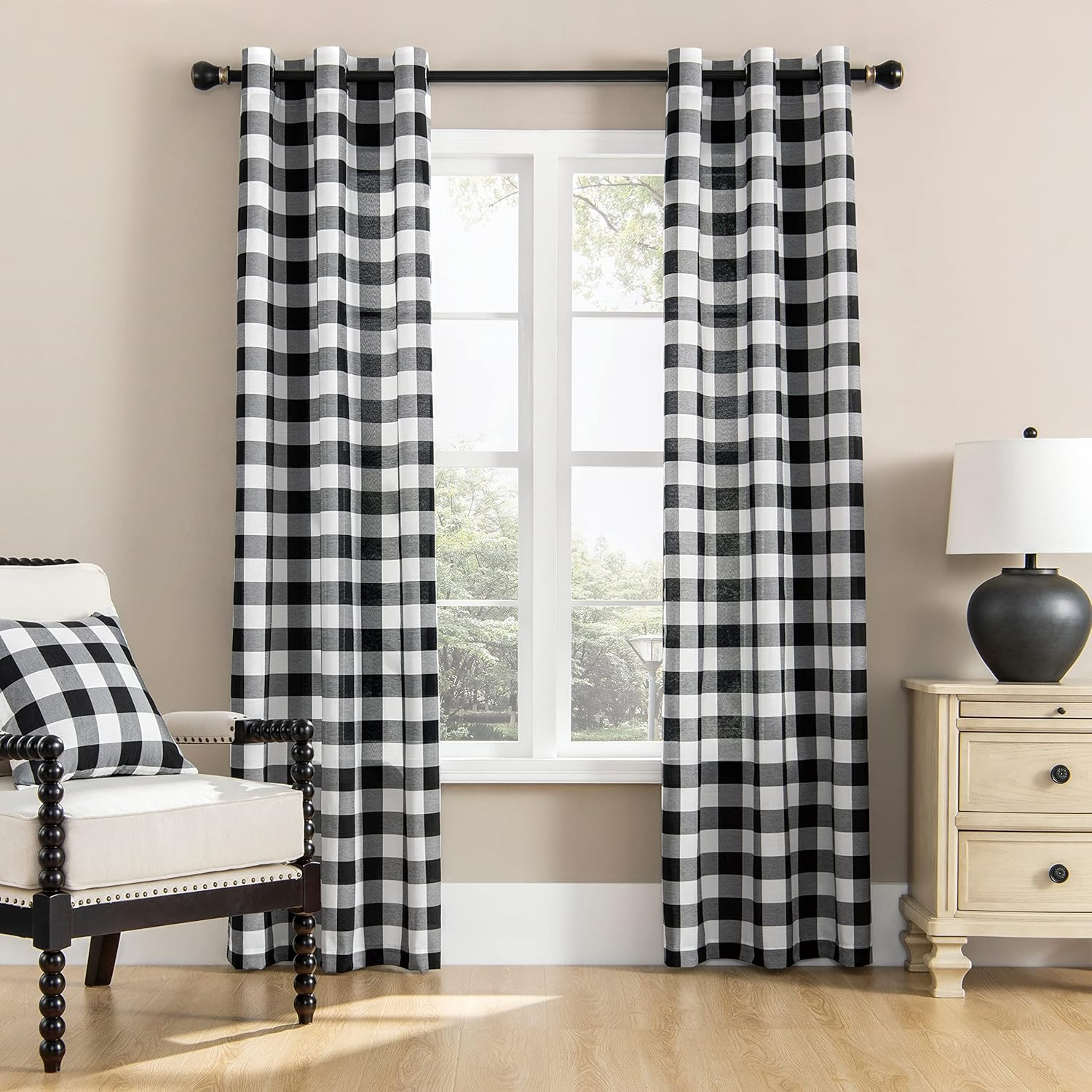 Buffalo Curtains, Black and White, Buffalo Check, Rustic, Farmhouse, Country, A