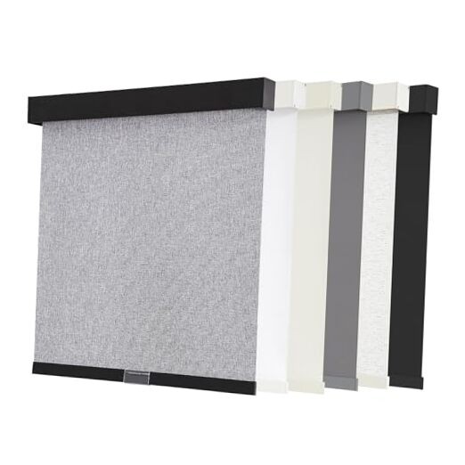 Blackout Roller Shades Cordless Blinds for Windows, 20″W x 72″H Heather Grey
