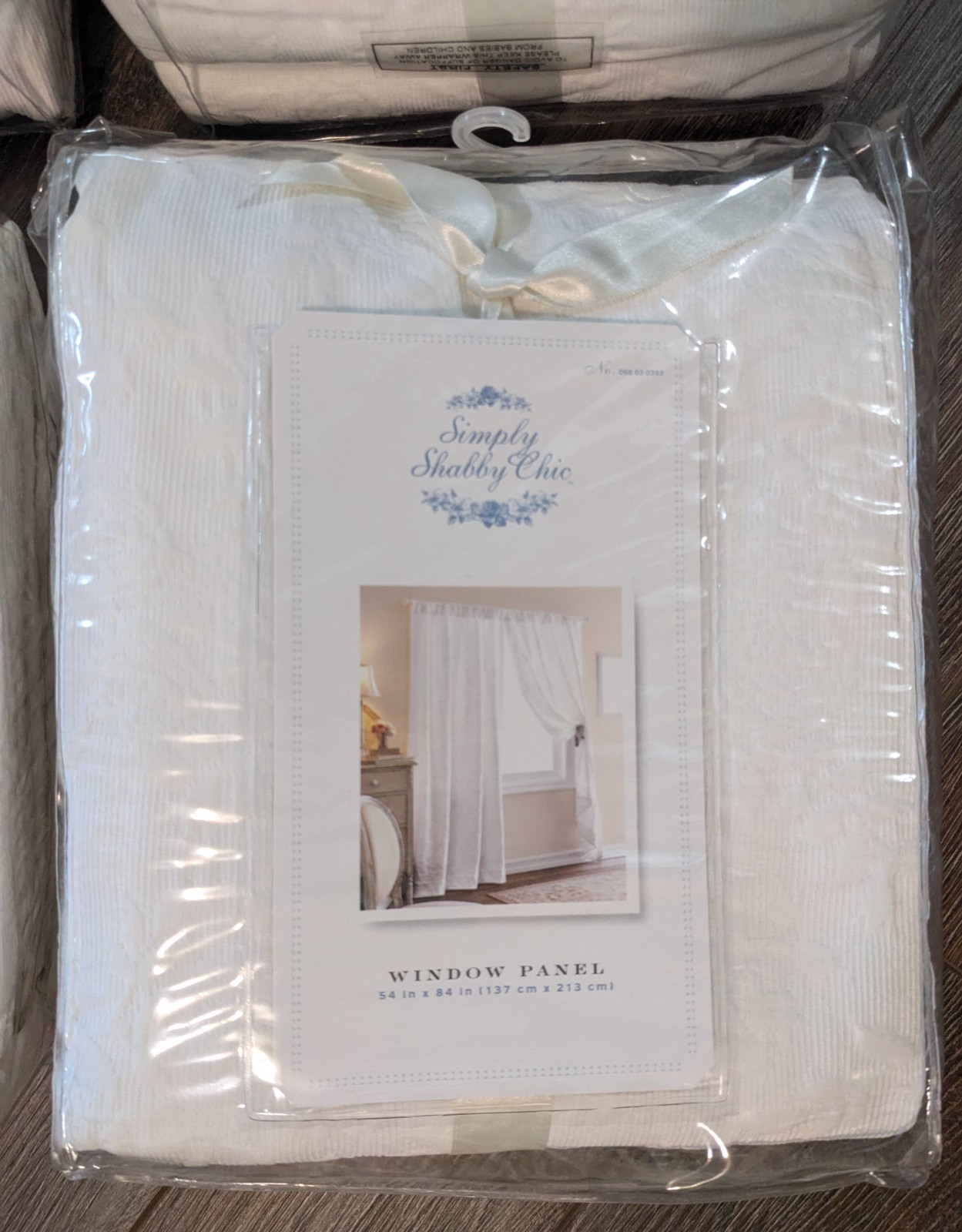 Simply Shabby Chic Cotton Blend Matelasse White Curtain Panel 54″ x 84″