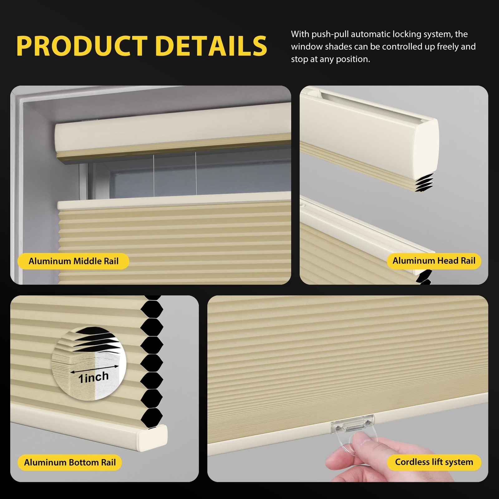 Unishades Top Down Bottom Up Cellular Shades Cordless – Blackout Uni001-Tdbulf