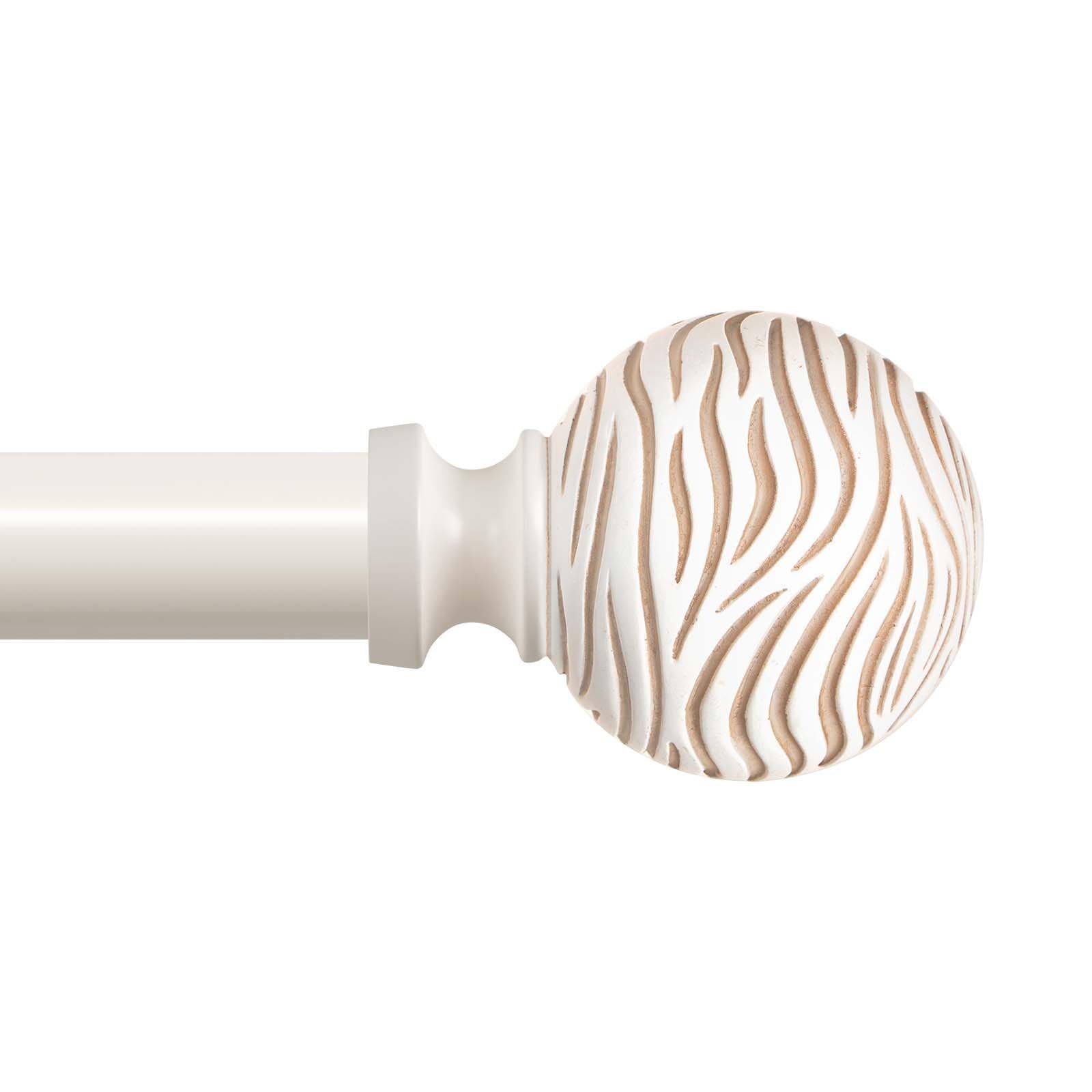 White Curtain Rods for Windows 32 to 45:Imitation Wood Grain Coastal Heavy Du…