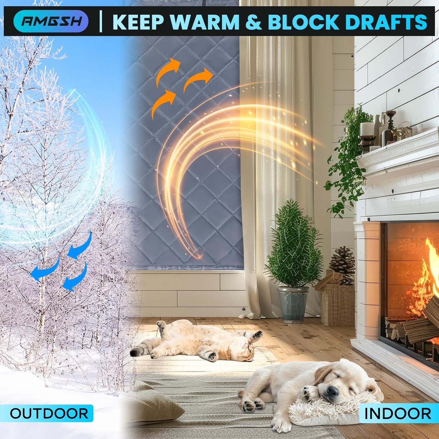 Sleek Thermal Window Insulation Cover 38″ x 62″ – Noise Reducing Design