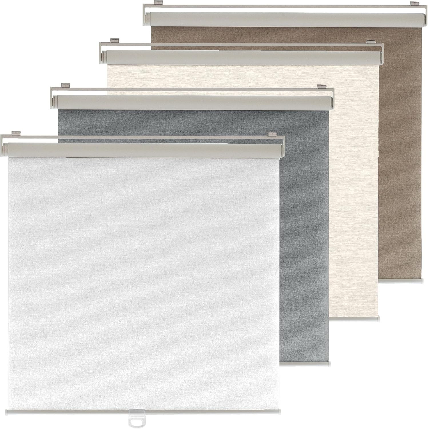 Ajadeblind Cordless Blackout Roller Shades – Jacquard Linen White,32″x72″