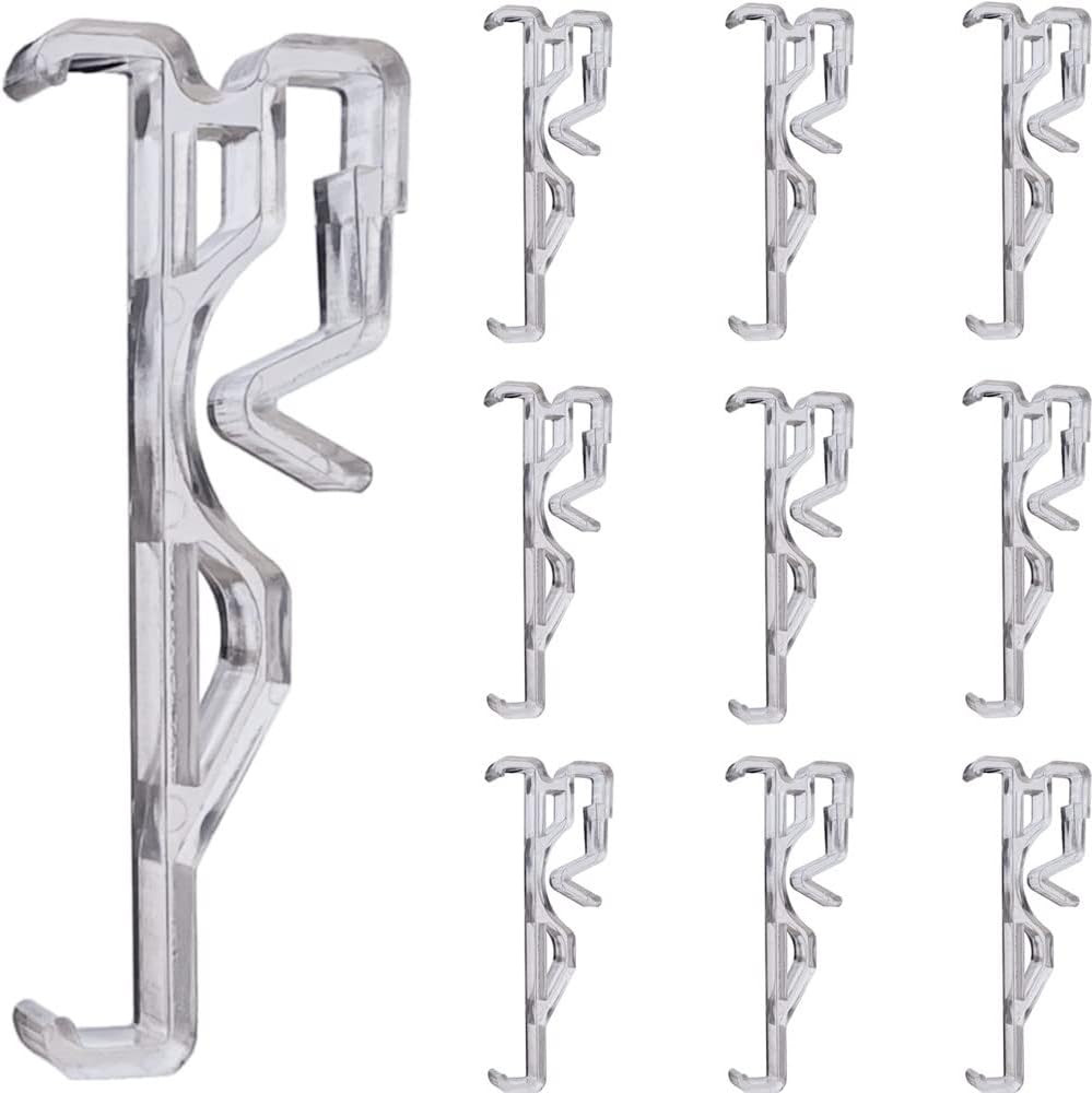 Valance Clips 10Pcs 2.5Inch Clear Plastic Hidden Retainer Holder Clip for Window