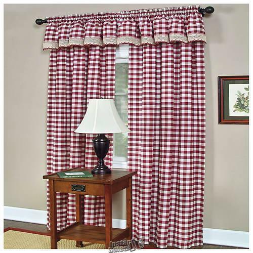 Buffalo Check Window Panel Burgundy 42″ W x 84″ L curtains