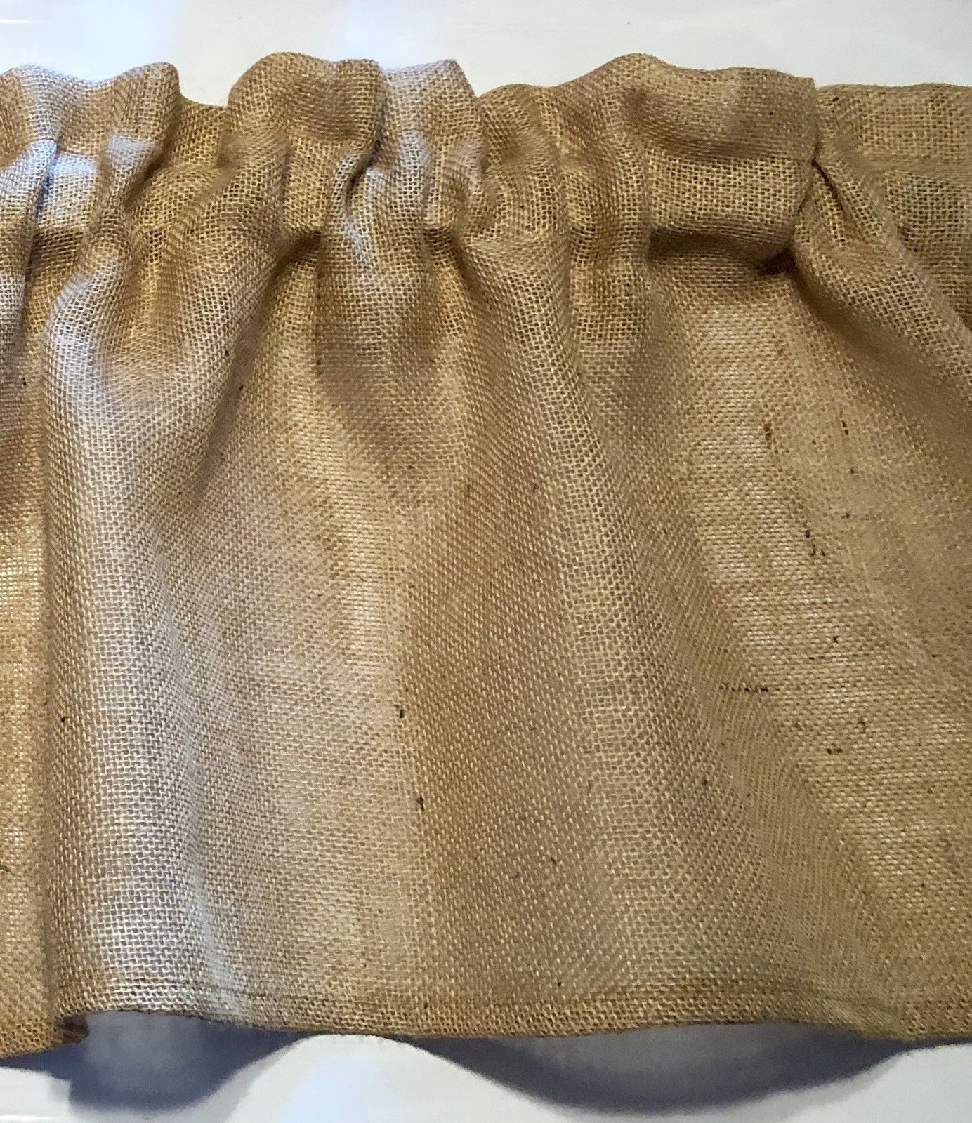 Burlap Valance, Rustic, 52″W X 15″L Primitive, Farmhouse Decor, Custom options