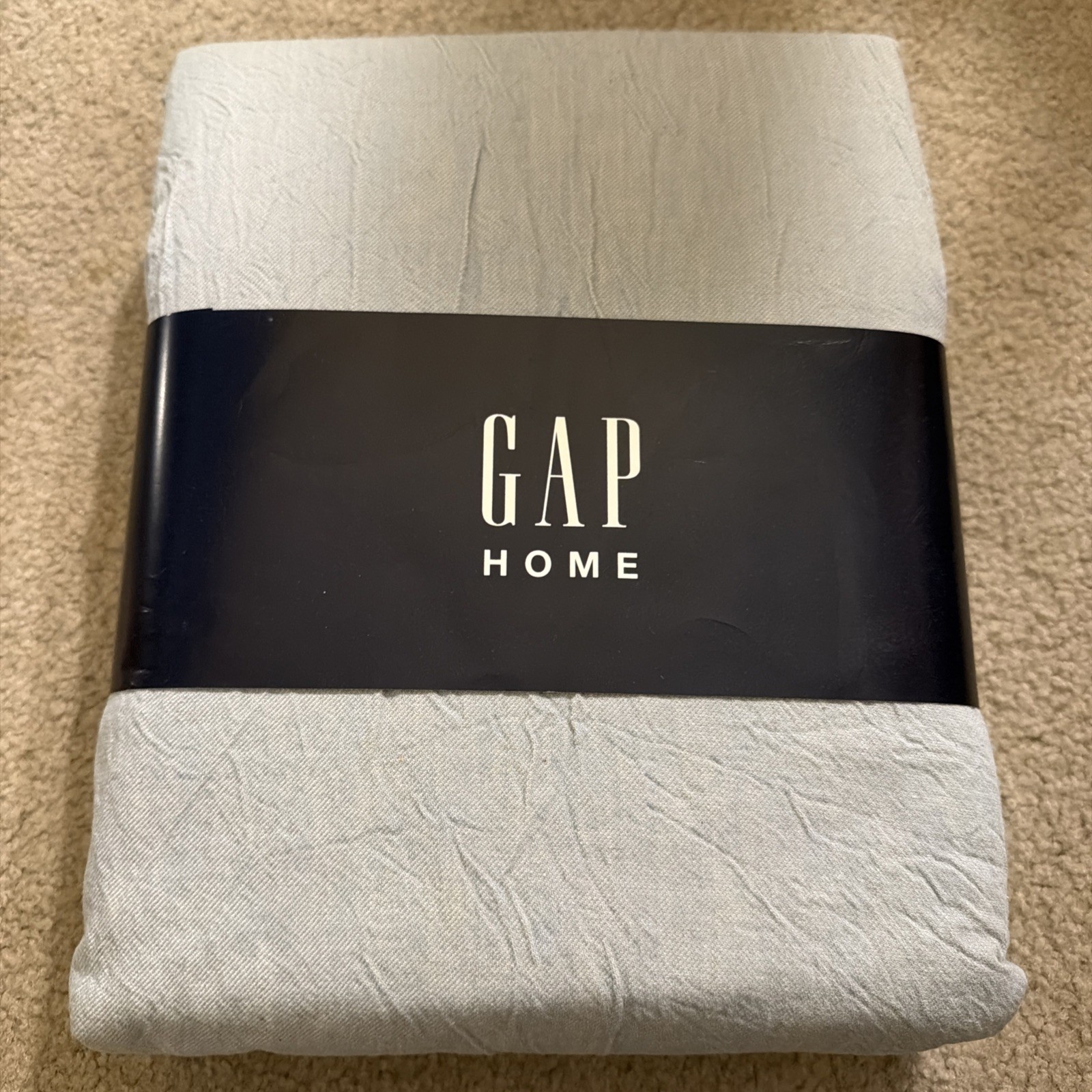 Gap Home Organic Cotton Window Curtain Pair Light Blue 48 x 63 2 Panels NEW
