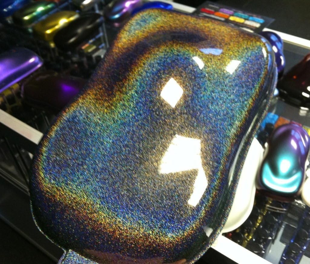 Vvivid Gloss Rainbow Black Metallic Sparkle Vinyl Adhesive Wrap 2Ft X 5Ft