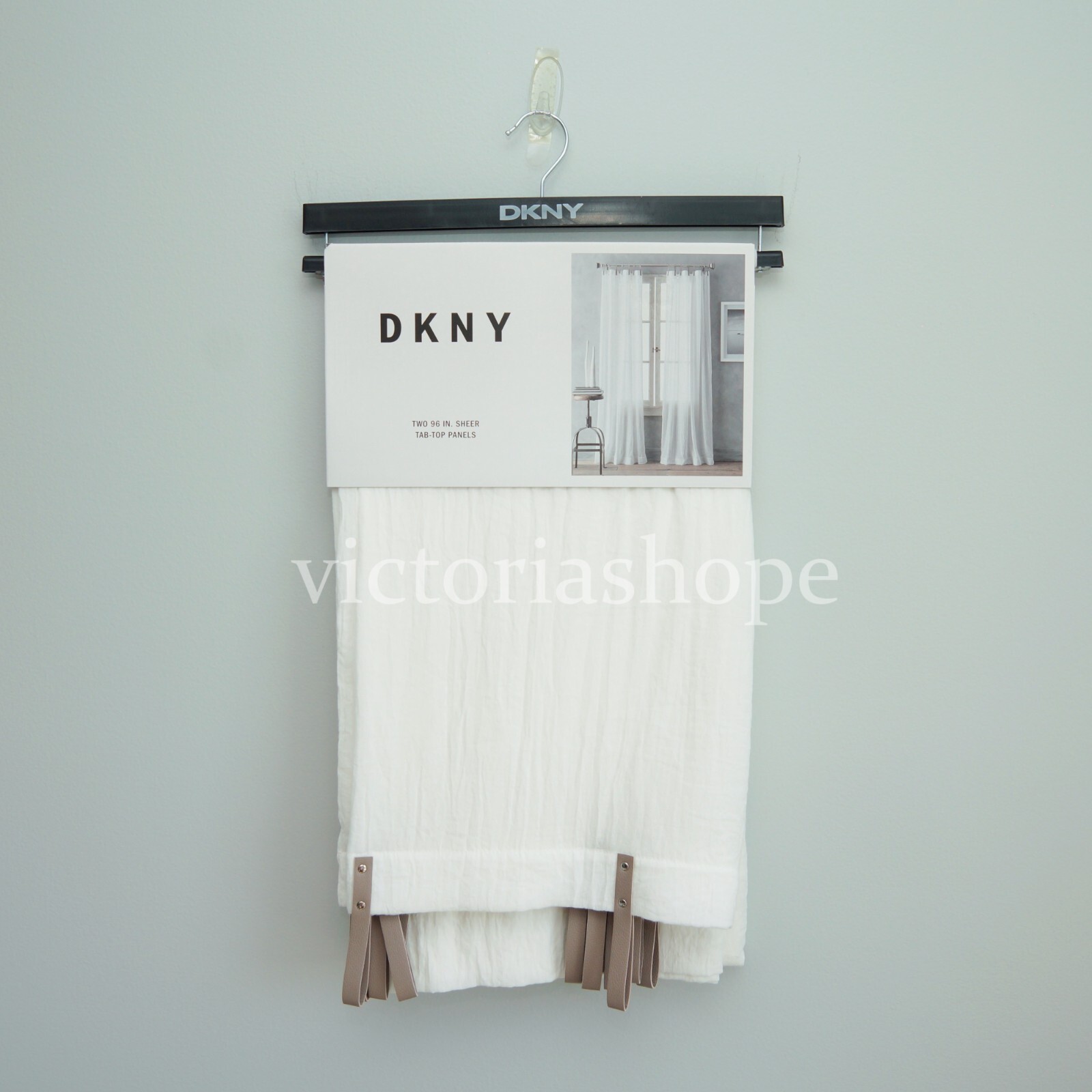 NEW DKNY 2 Panels Window Curtain Drapes ~City Breeze Sheer~Cream White~ 50×96