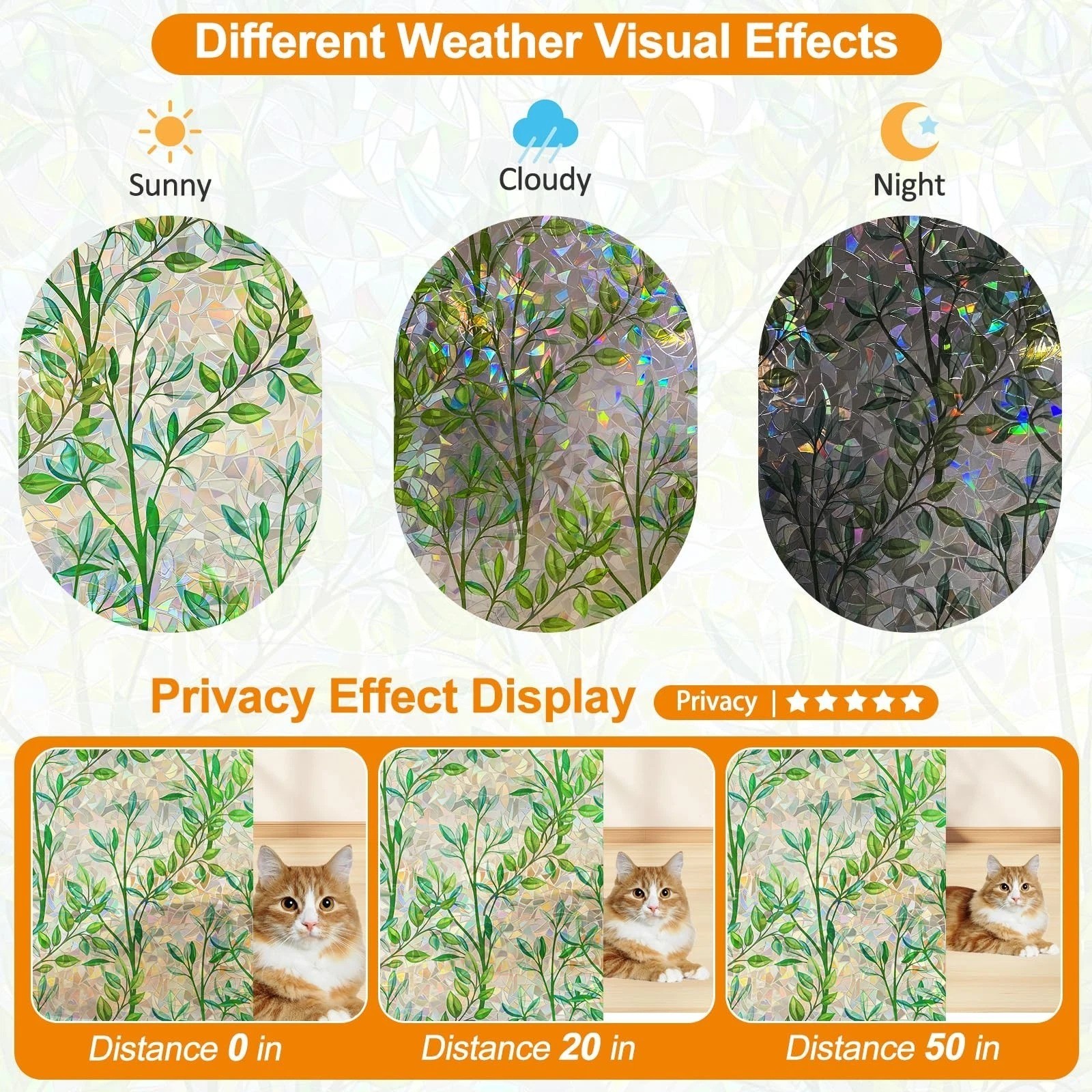 Window Privacy Film Stain Glass Window Film Rainbow Window Film Window