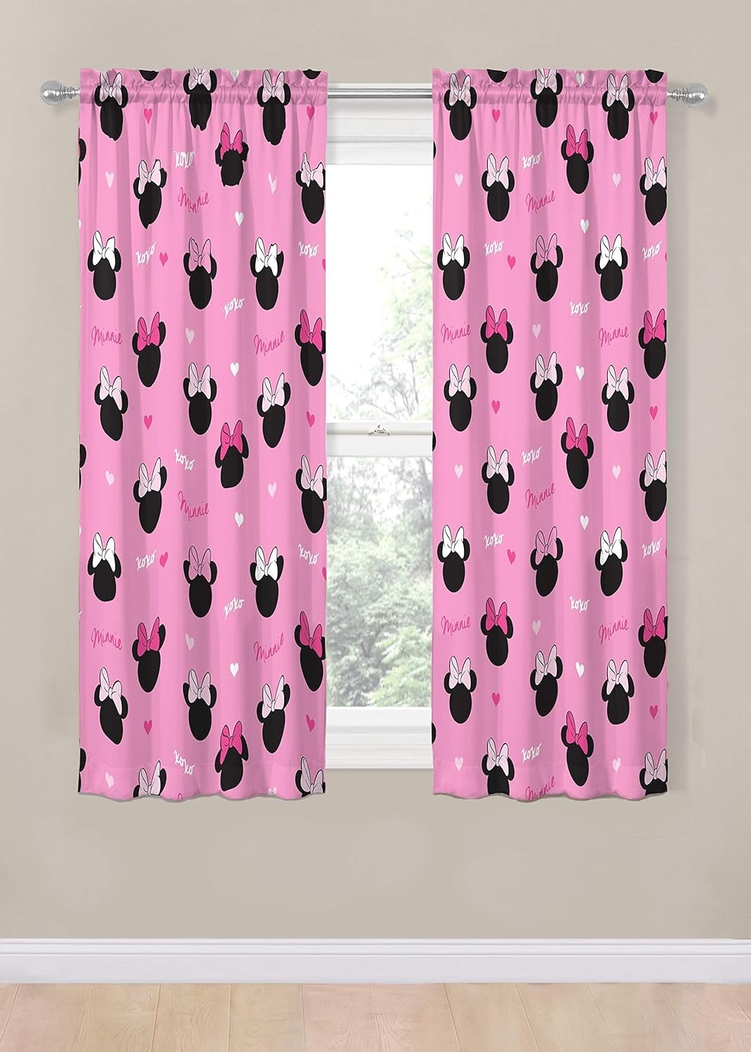 Charming 63″ Minnie Mouse Drapes with Tiebacks – Lightweight and Fade Resistant