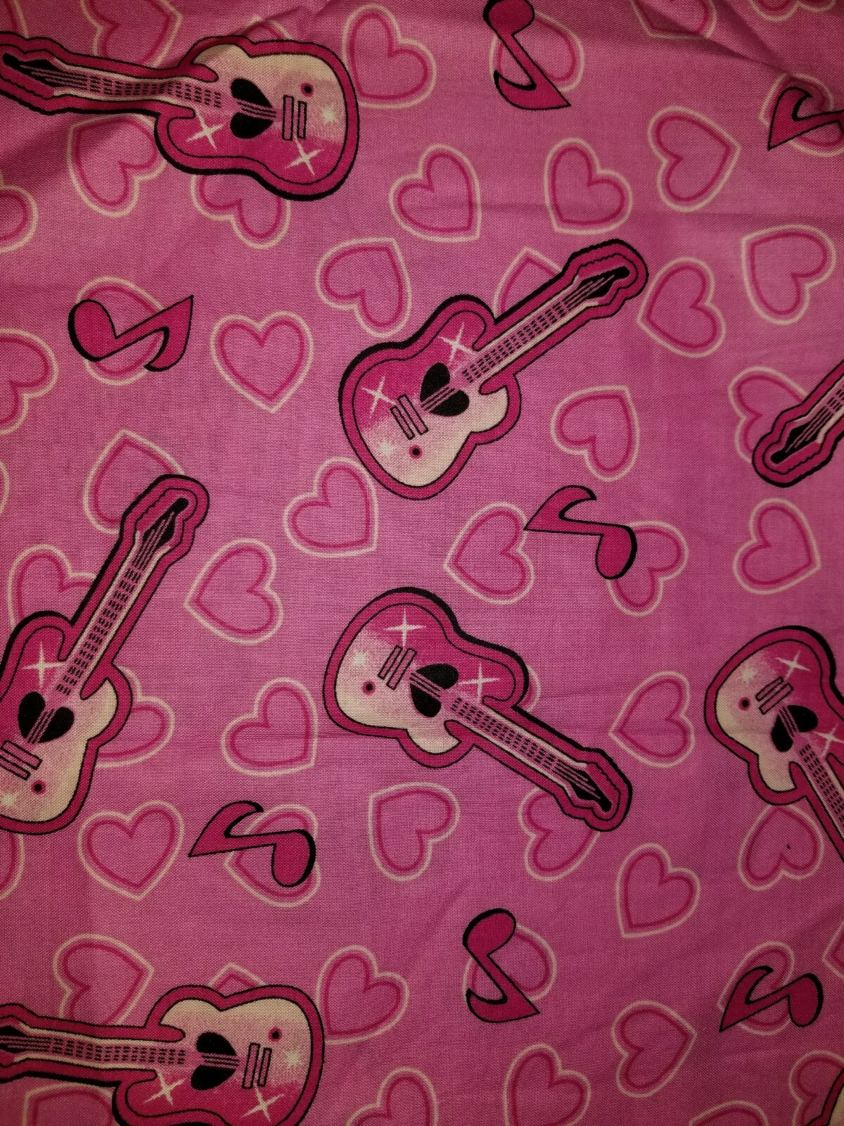 LINED WINDOW VALANCE 42X14 MUSIC MUSICAL NOTE GUITAR BAND INSTRUMENT HEART LOVE