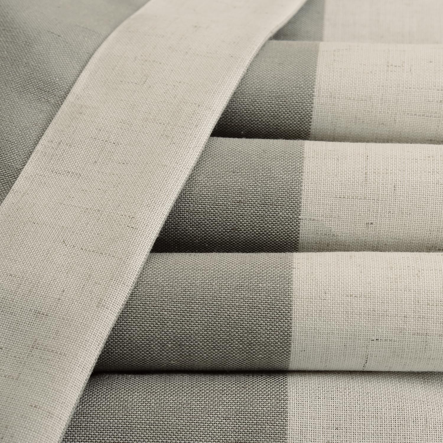 Linen Blend Stripe Curtains for Bedroom (1 Panel) 50 X 84, FHLCH-YL7176217-84…