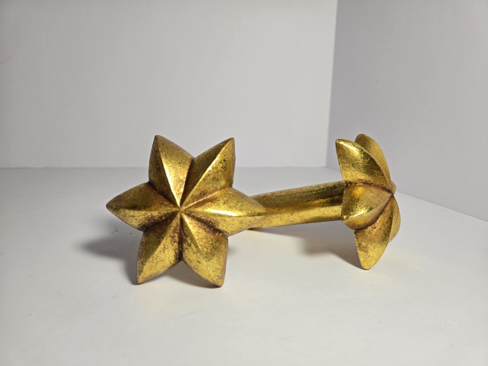 Gold Star Curtian Tiebacks Decorative Drape Holdbacks Antique Finish NOS