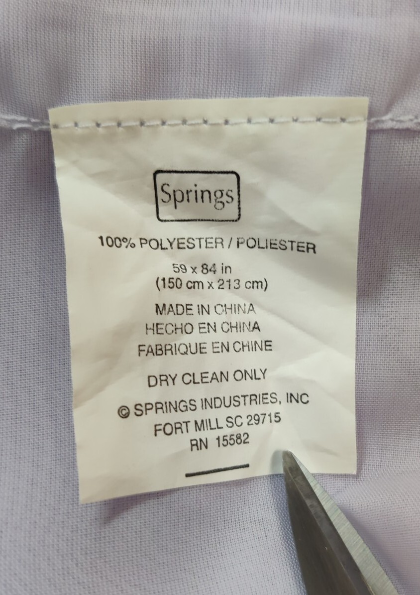 Single Springs Lavender Sheer Curtain Panel 60″X86″ Flower Applique Embroidered