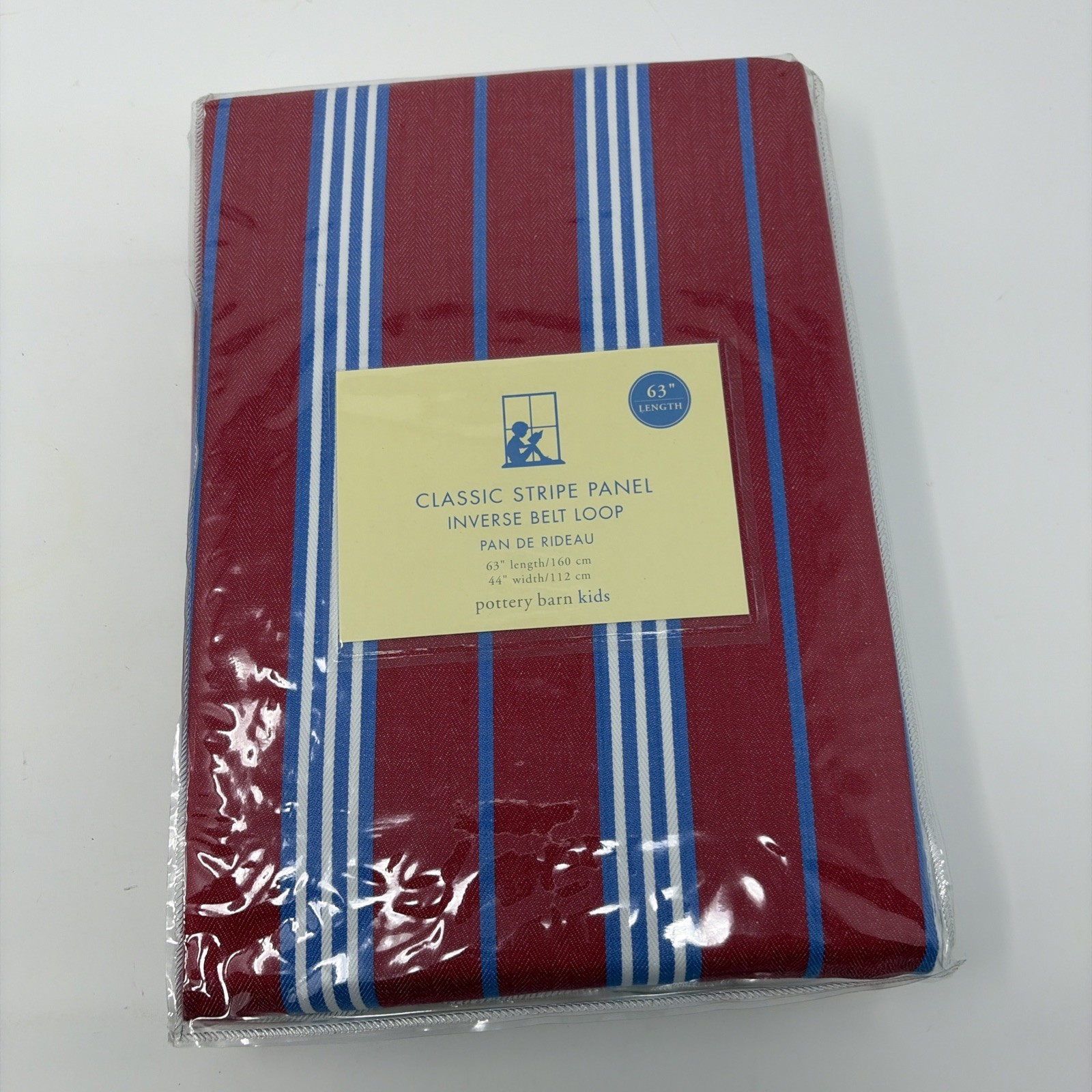 Pottery Barn Kids Classic Stripe Red Panel Inverse Belt Loop 63″ Length 44″Wide