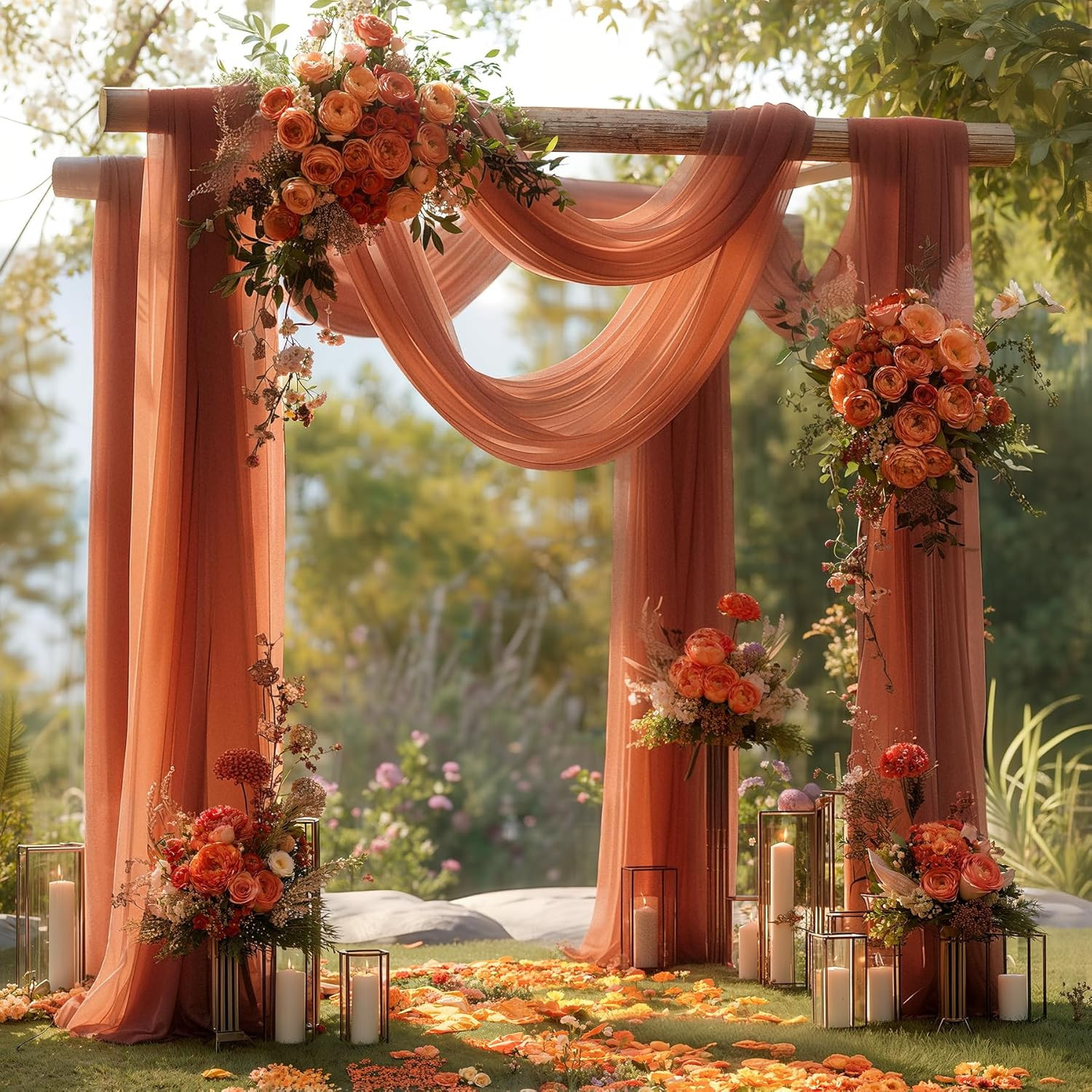 Terracotta Wedding Arch Draping Fabric 1 Panel 30” x 20FT Terracotta Drapes She