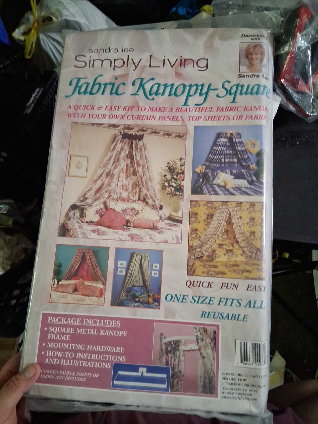 VTG Sandra Lee Simple Living Fabric Canopy Square Curtain Panel Craft No Sew Kit