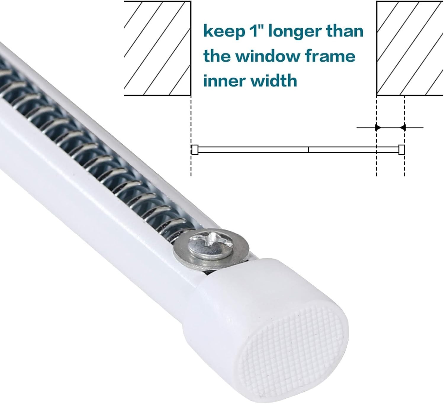 2 Pack Tension Rod Oval Spring Tension Curtain Rod Adjustable 36 to 60 Inches…