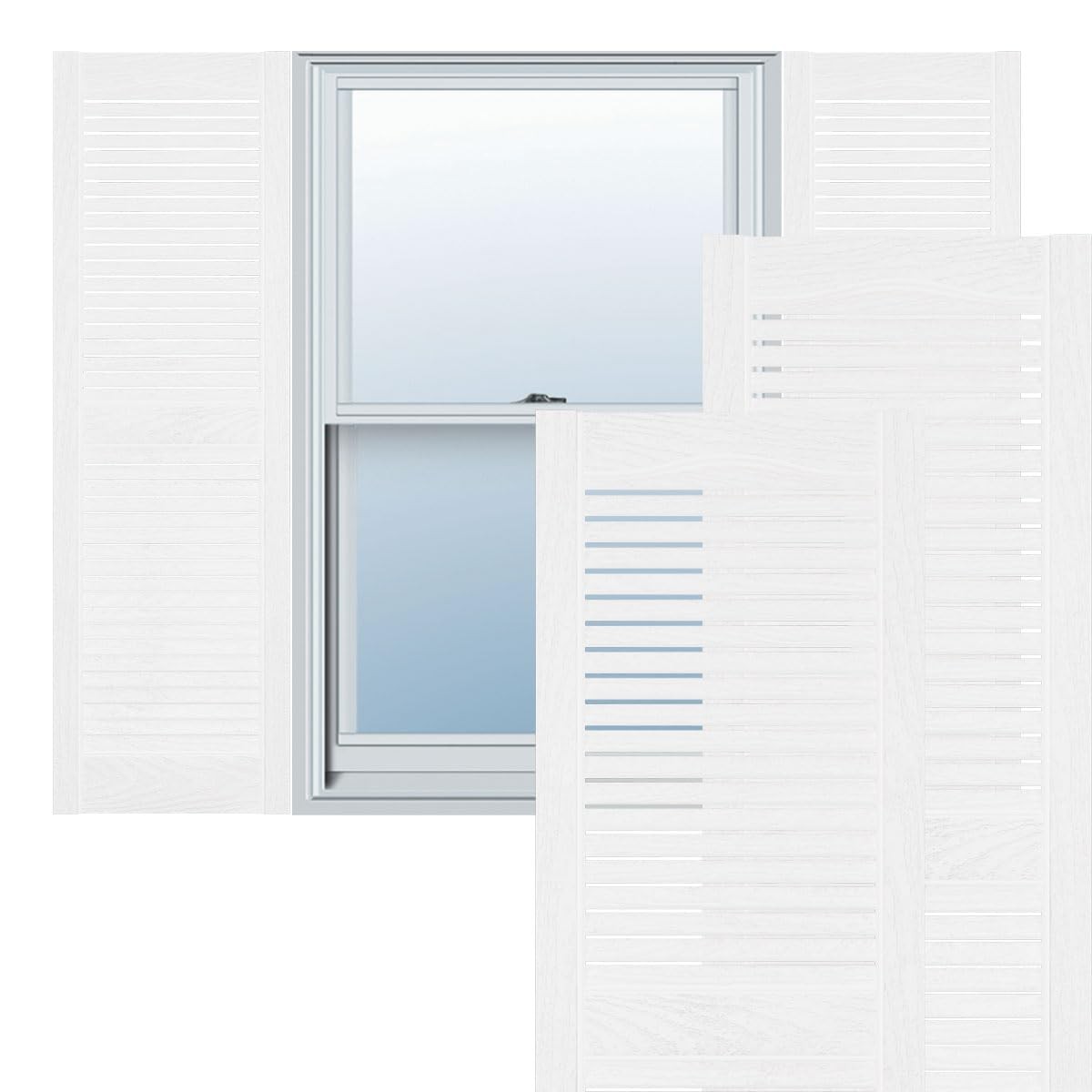 Ekena Millwork LL1S14X04800BW Lifetime Vinyl Standard Cathedral Top Center Mu…