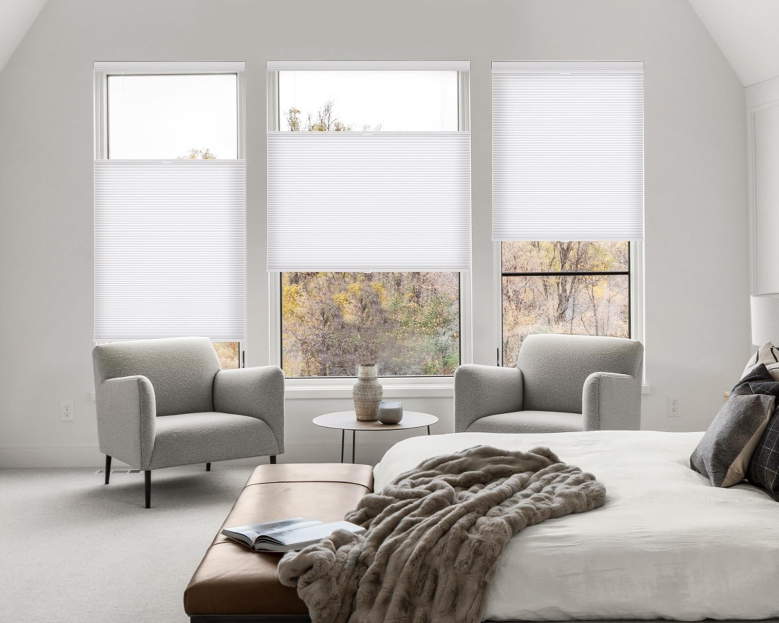 Top Down Bottom Up (TDBU) Cordless Cellular Shades, Light Filtering Honeycomb…