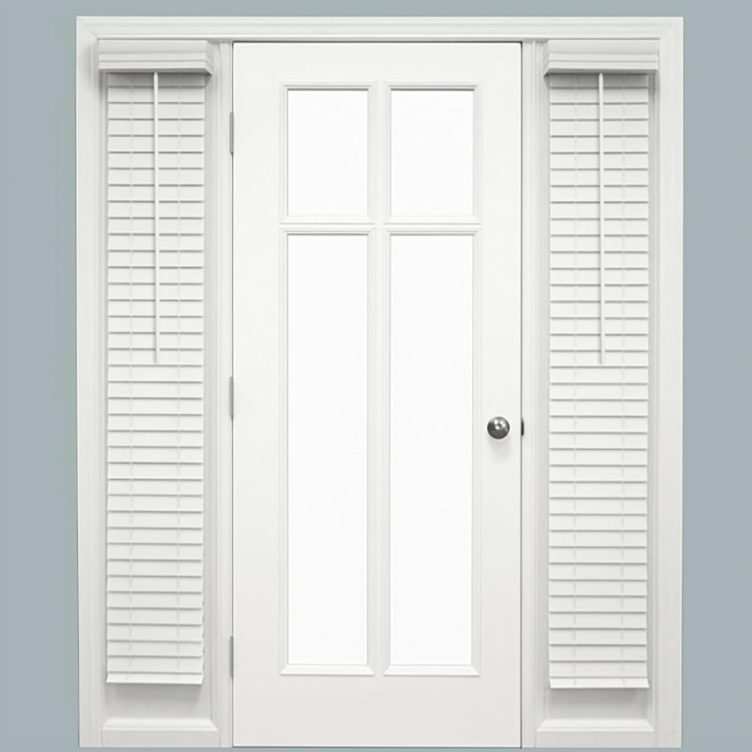 2 Pack 8.5” x 72” Cordless Sidelight Blinds 2” Horizontal White Faux Wood