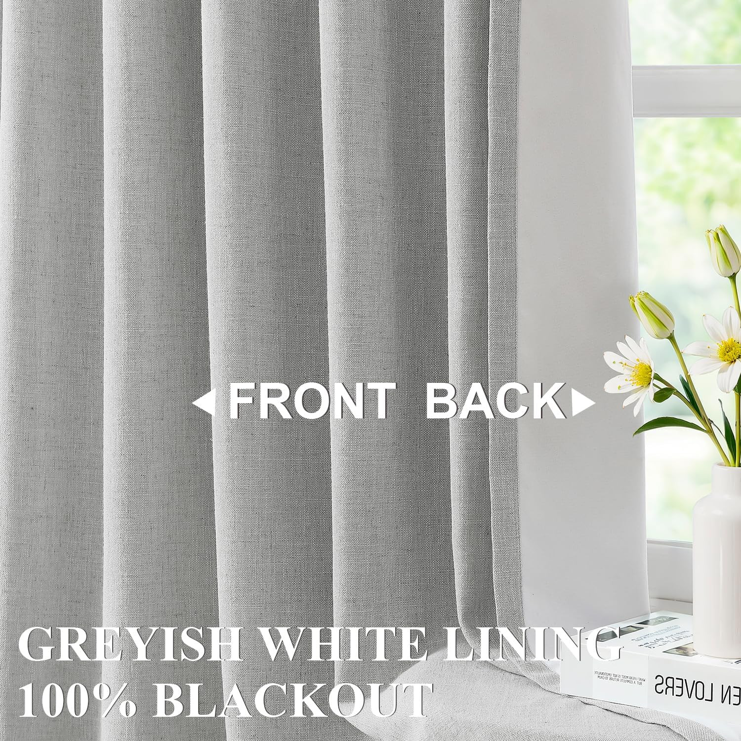 Light Gray Pinch Pleated Full Blackout Curtains Linen Blended Room Darkening Cur