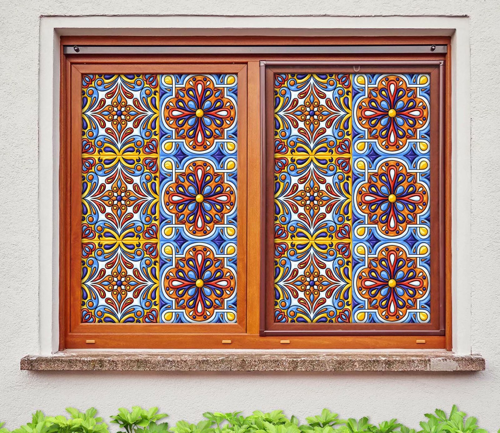 3D Orange Flower ZHU250 Window Film Print Sticker Cling Stained Glass UV Zoe