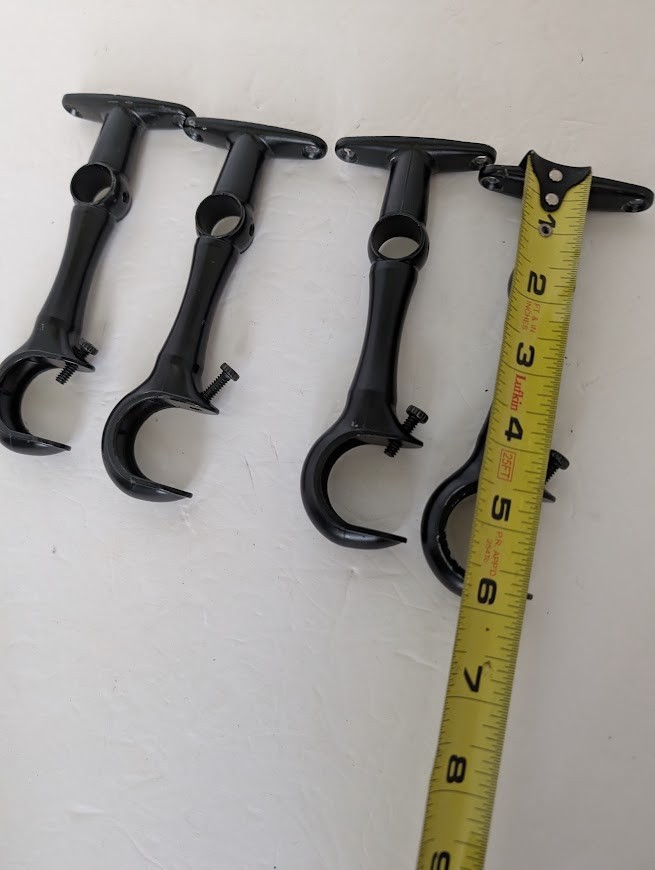 4 Adjustable Curtin Rod Holders 6in Steel