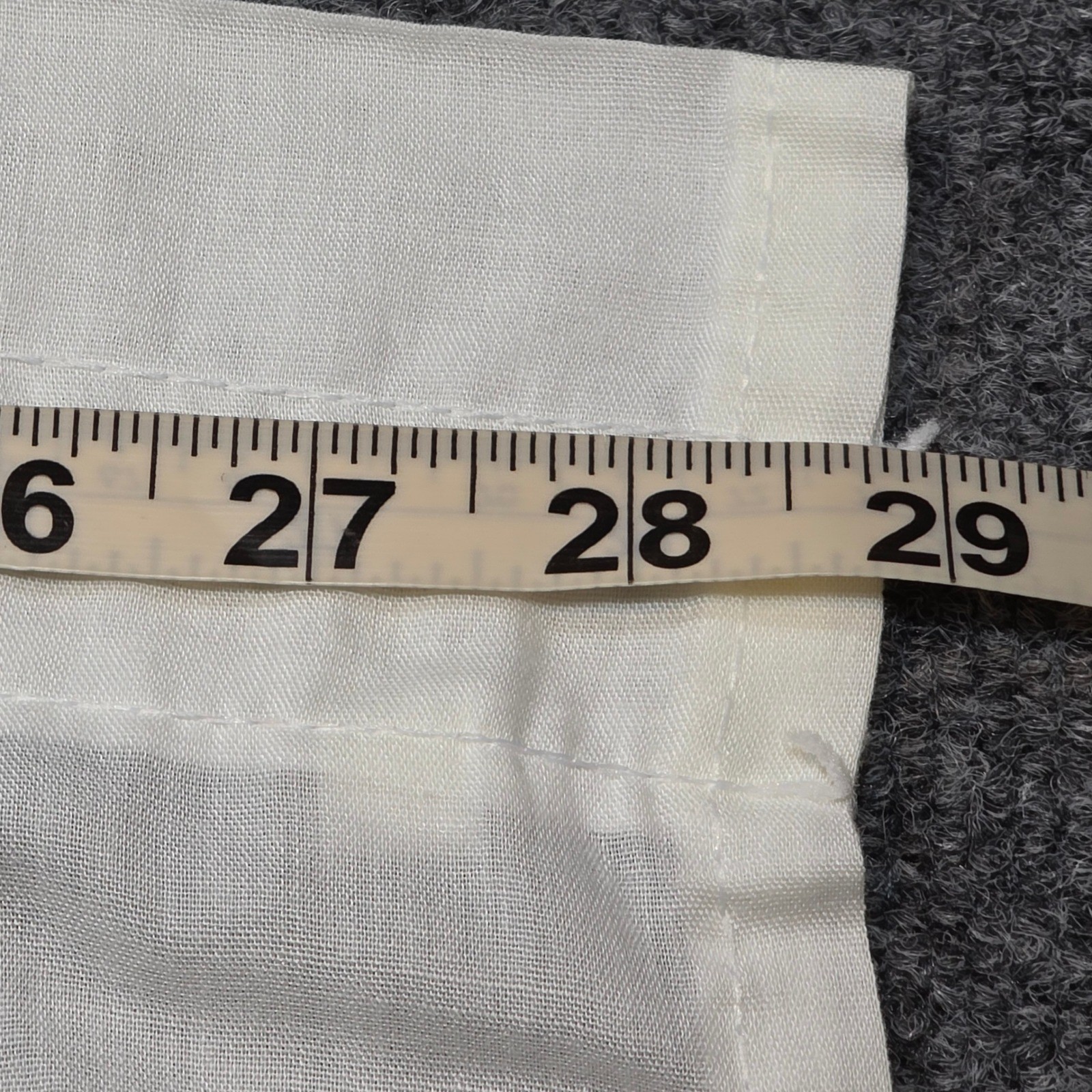Vintage White Ruffled Cafe Curtains Lace Trim Blue Ribbon Made in USA 36×28 4pc