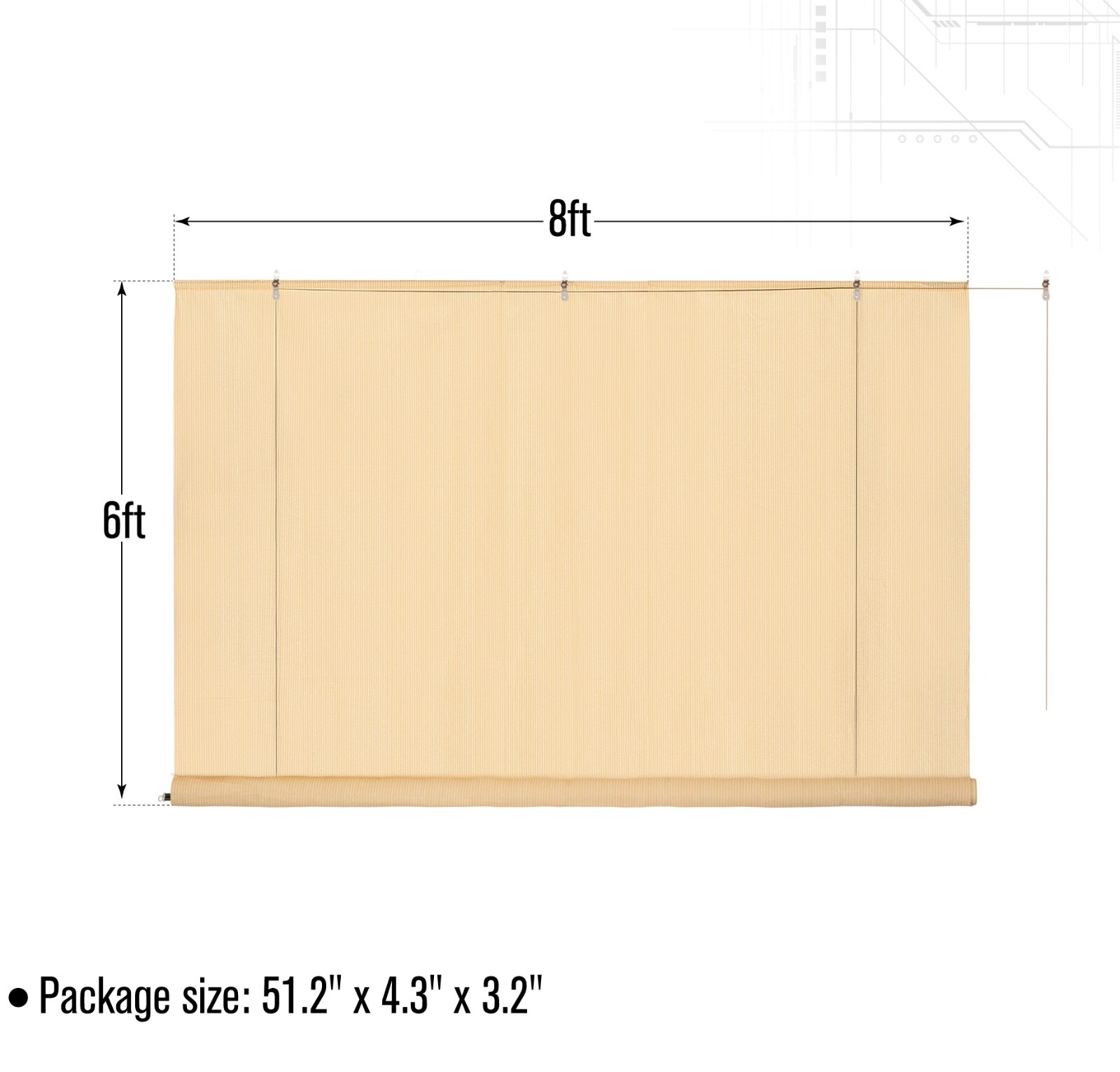 Roll Up Shade Roller Shade Blind for Outdoor Patio Porch Pergola Deck Office