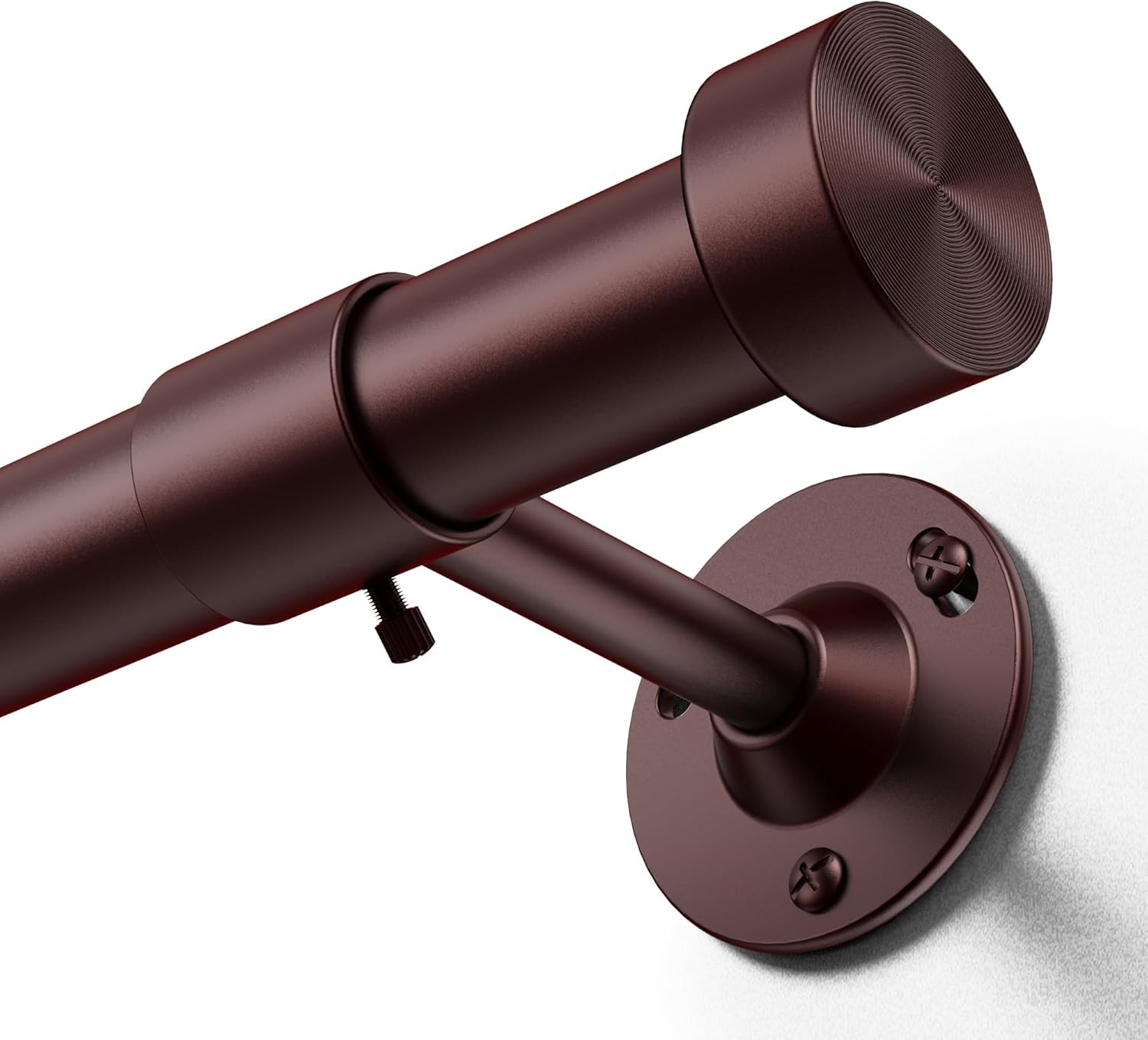 Heavy Duty Curtain Rods 32-150 Inch, 1 Inch Adjustable Black Curtain Rod for Win
