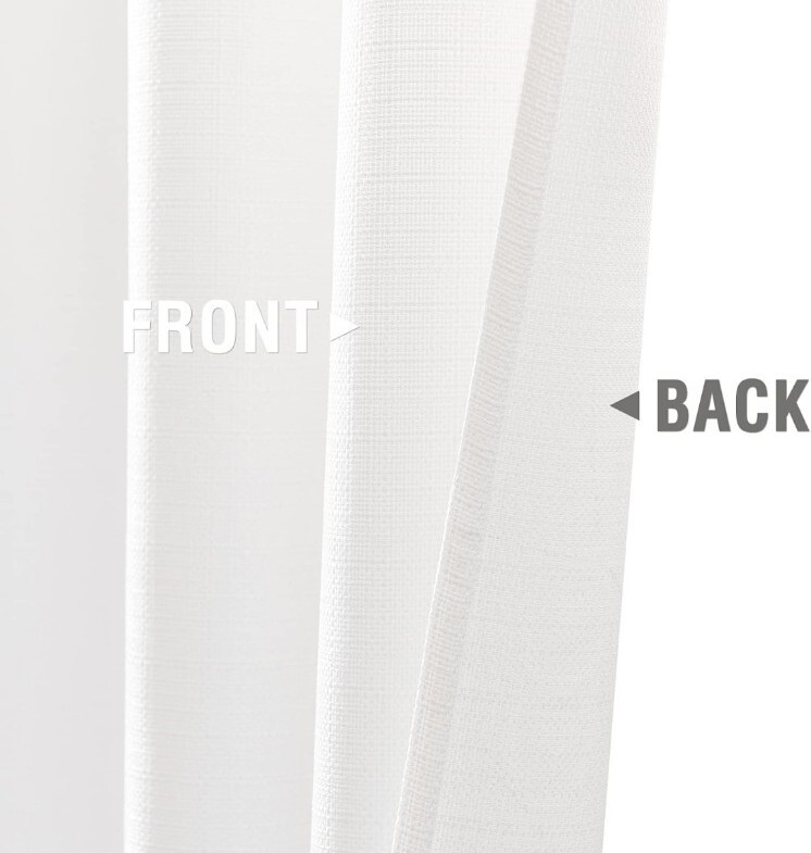 2 Cutain Panels 84″×50″ Textured Linen Light Filtering Rod Pocket Living Room