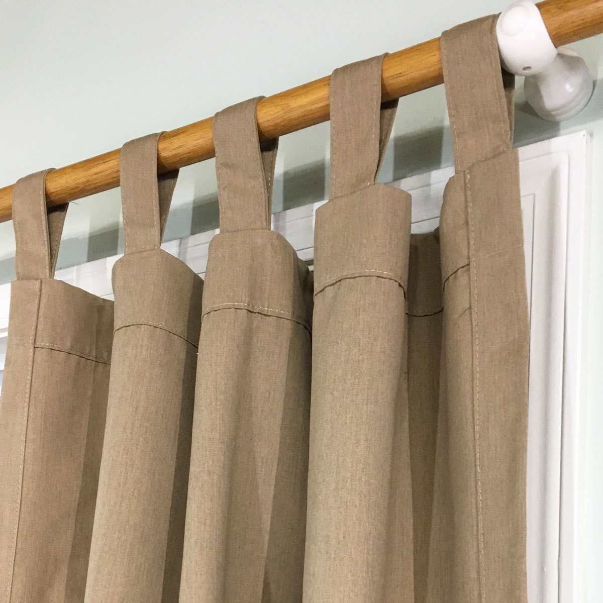 Made in USA Sunbrella Canvas Heather Beige #5476 Tab Curtain Drape 50″ X 84″