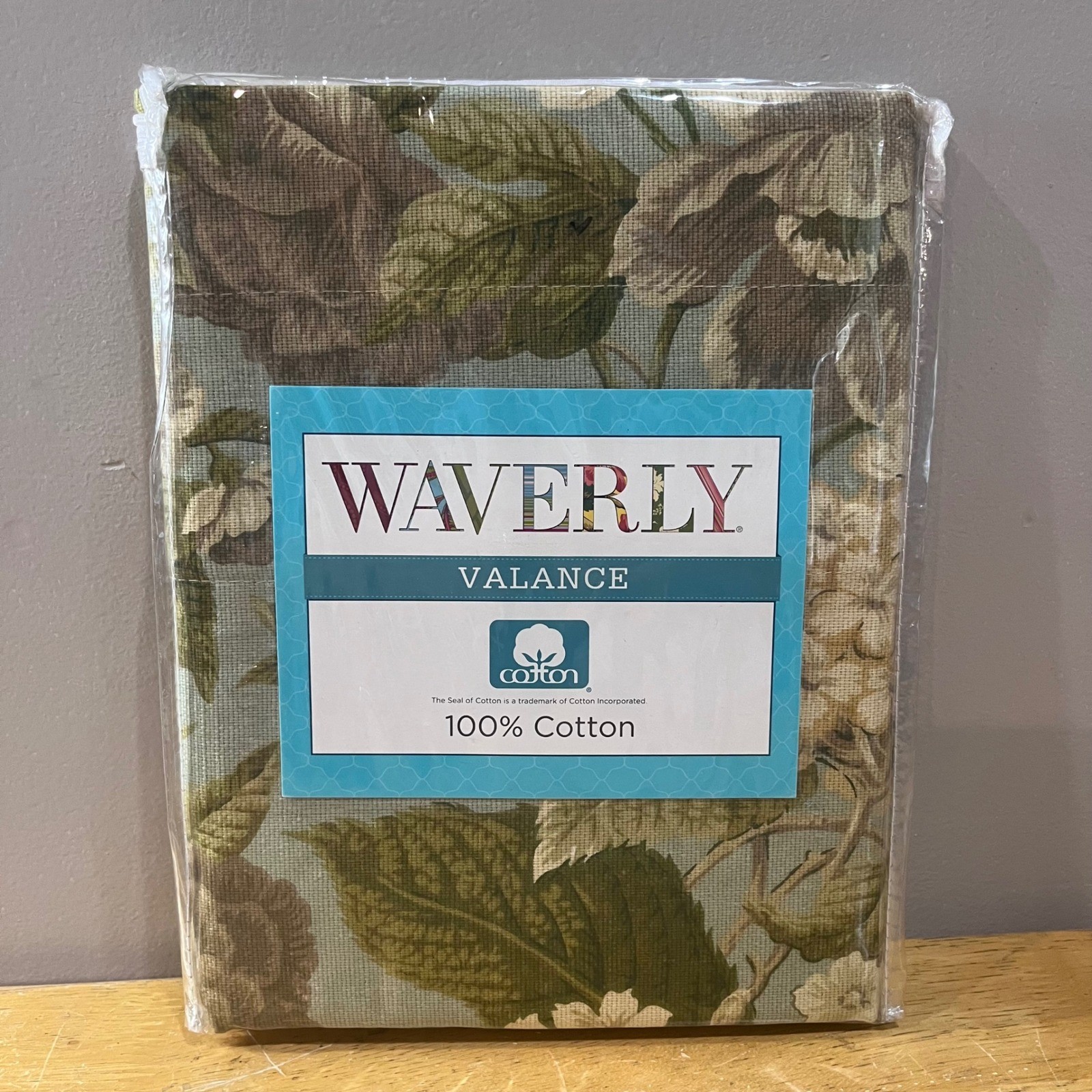 Waverly Garden Glory-Mist Floral Valance 100% Cotton 60×16 Green Cottagecore