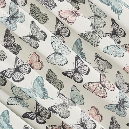 Marepesia Butterfly Print Energy Saving Rod Pocket Curtain Panel, 54″ x 84″,