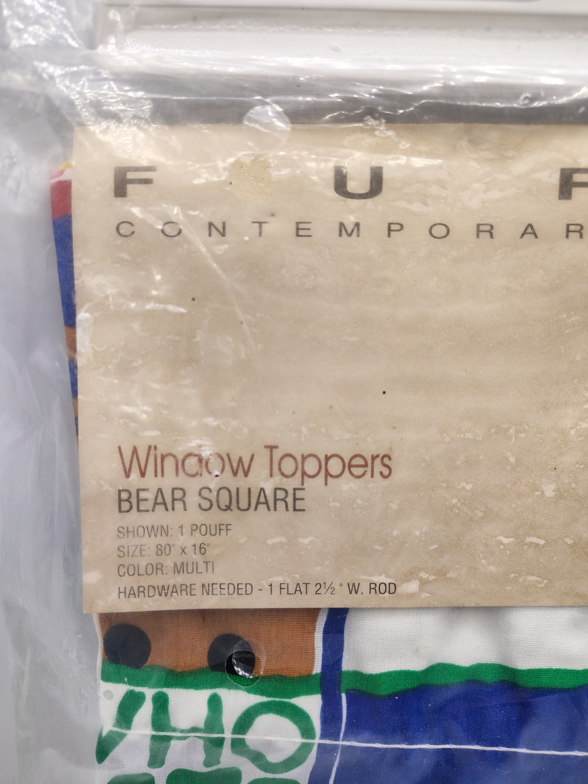 1990s Furio Contemporary Casuals Window Topper New NOS Bear Bears Kids Room Vtg