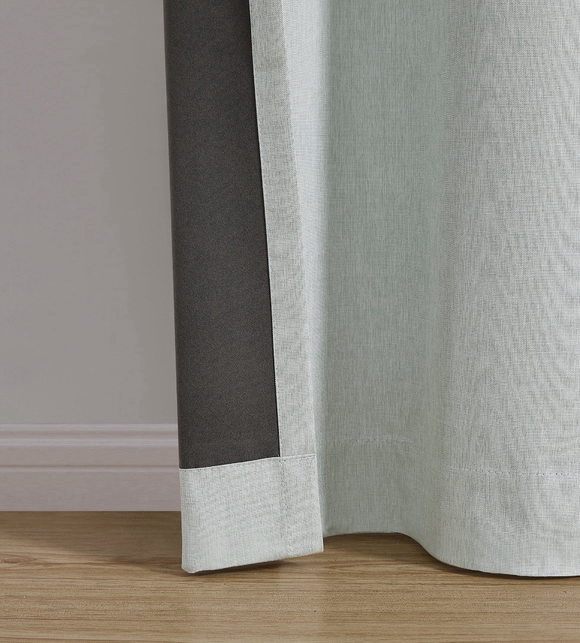 Mainstays Iris Linen Look 100% Blackout Curtain 1 Panel, Gray, 37″W x 84″L