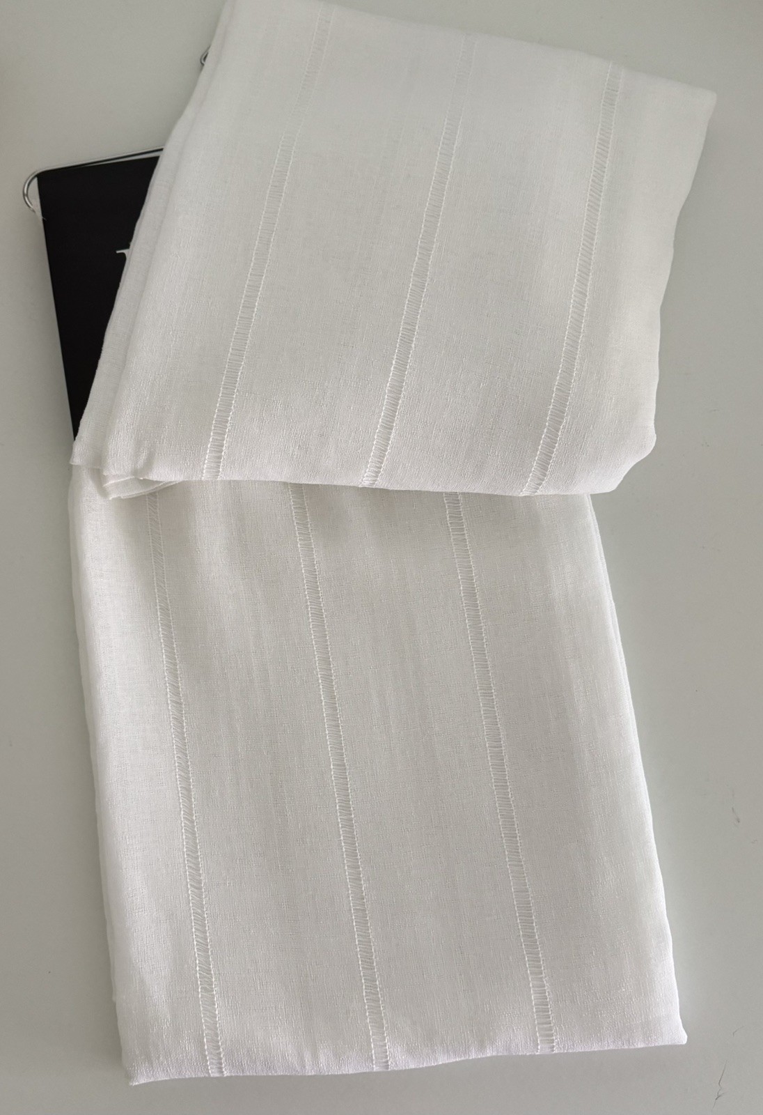New Ralph Lauren Window Curtains 2 Panels Snow White 54 x 96 Hamilton Back Tab