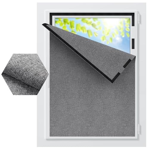 BKSAI Blackout Window Cover Temporary Blackout 57″W x 39″L (Pack of 1) Grey