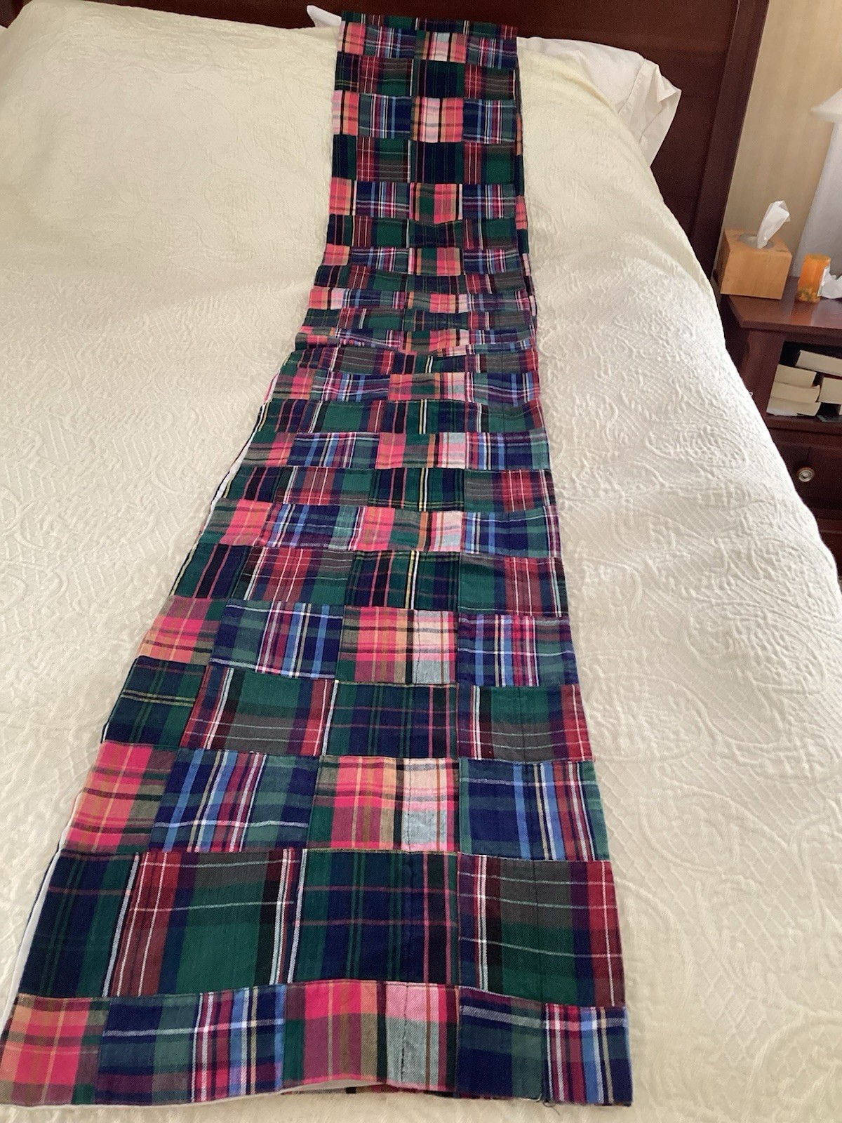 CURTAIN VALANCE 166 Inches X 13.5 Inches. Cotton, Assorted Madras Plaid