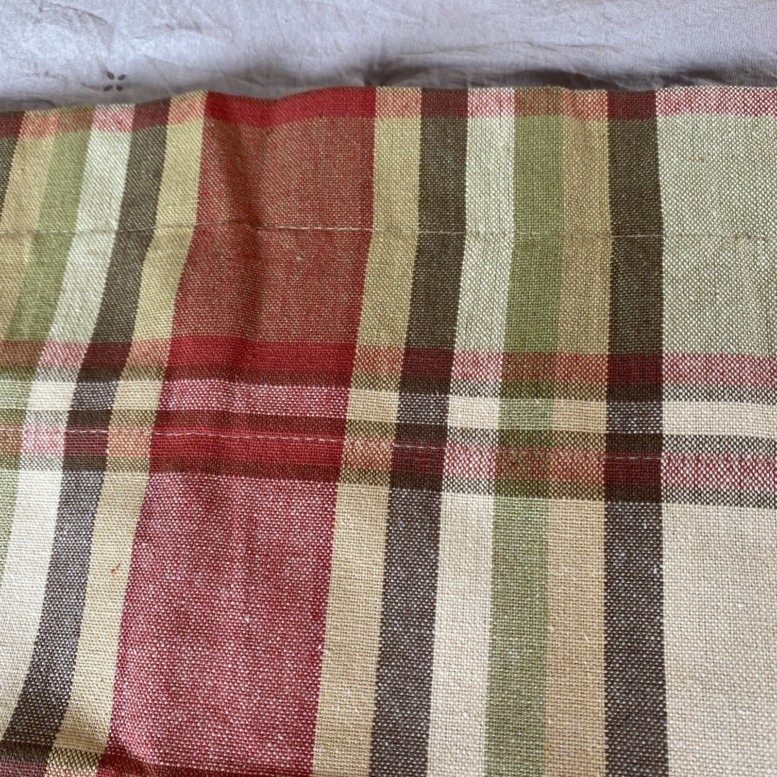Park Designs Plaid Valance Country Primitive 14”x72” Yellow/brown/green/red