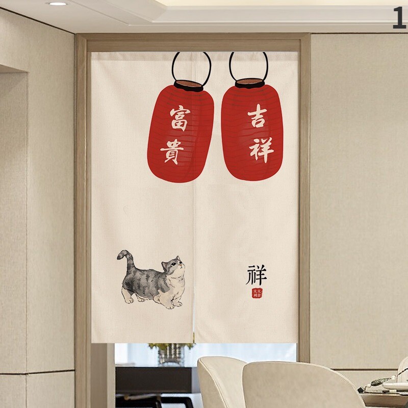 1X Half Curtain Bedroom Chinese New Year Decor Kitchen Dining Room Drapes Home
