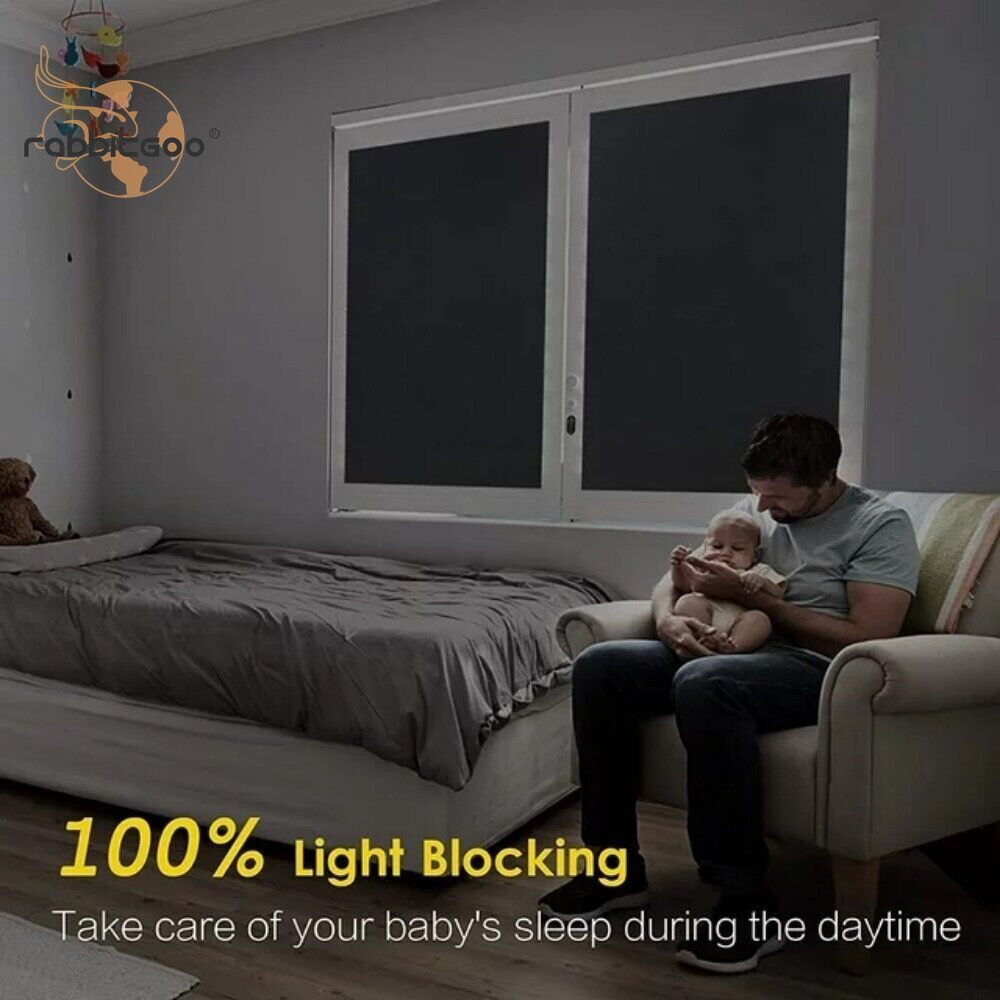 100% Privacy Window Film Blackout Tint Static Cling for Bathroom Glass Sticker