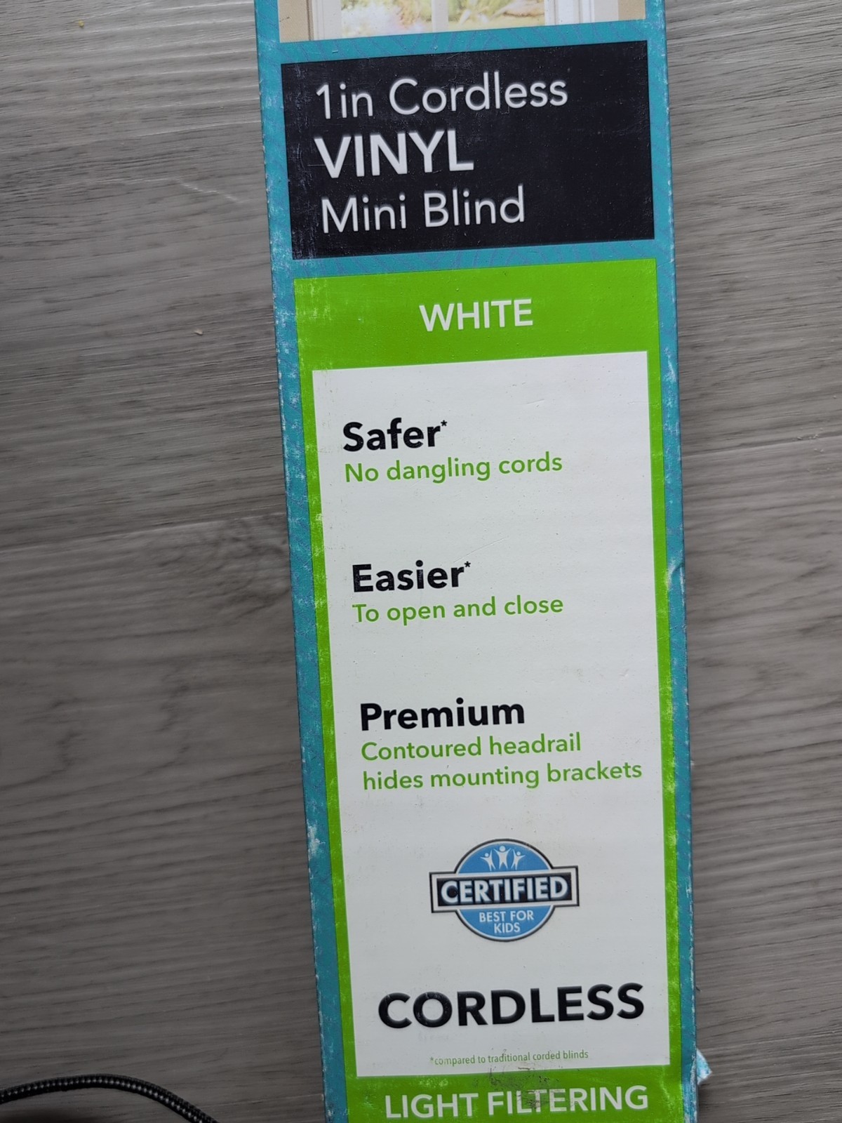 (2) pack White Cordless Light Filtering 1 in Slats Vinyl Mini Blind 27″W x 64″L