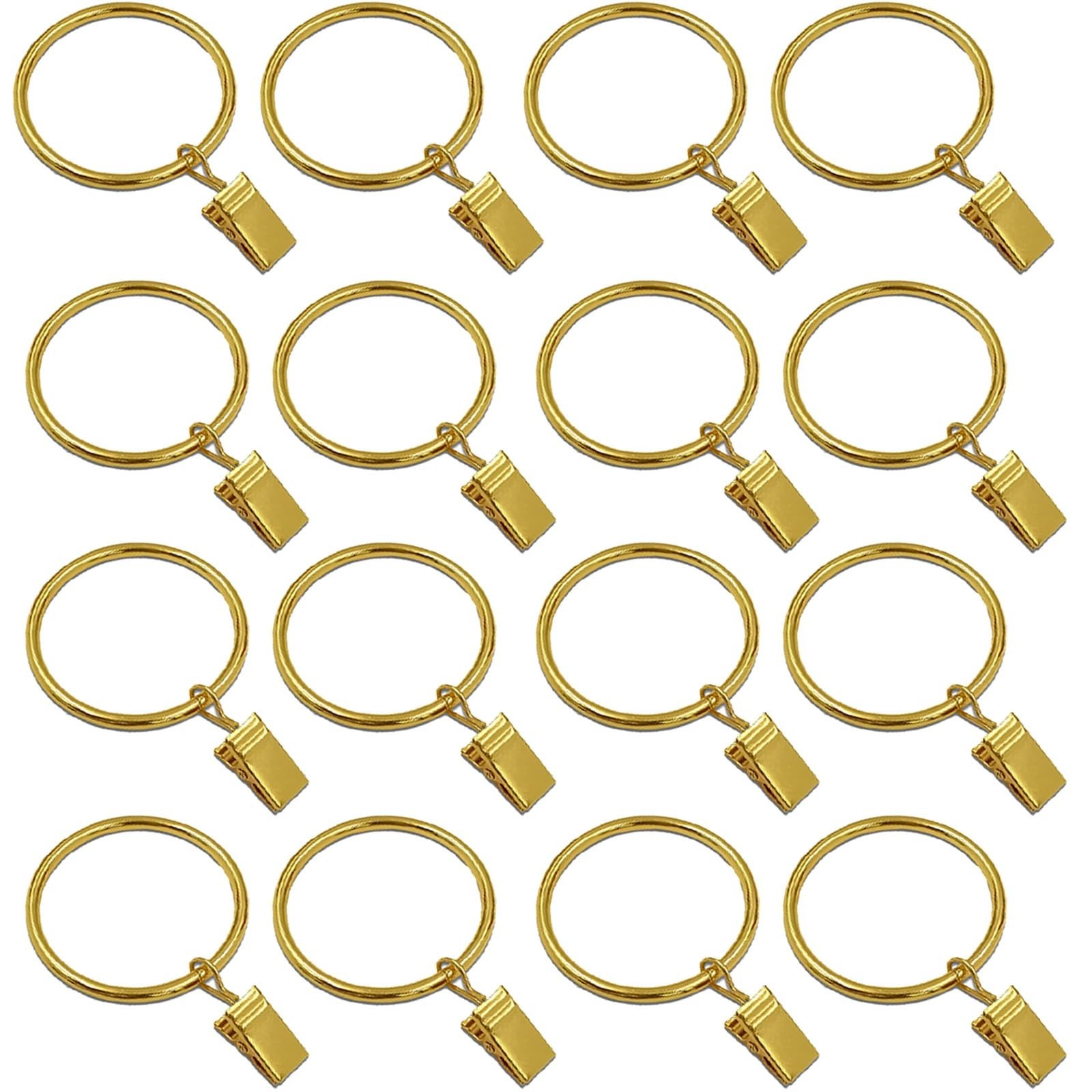16 Pcs Curtain Rings with Clips, Window Clip Rings Curtain Hooks Hangers Clip…
