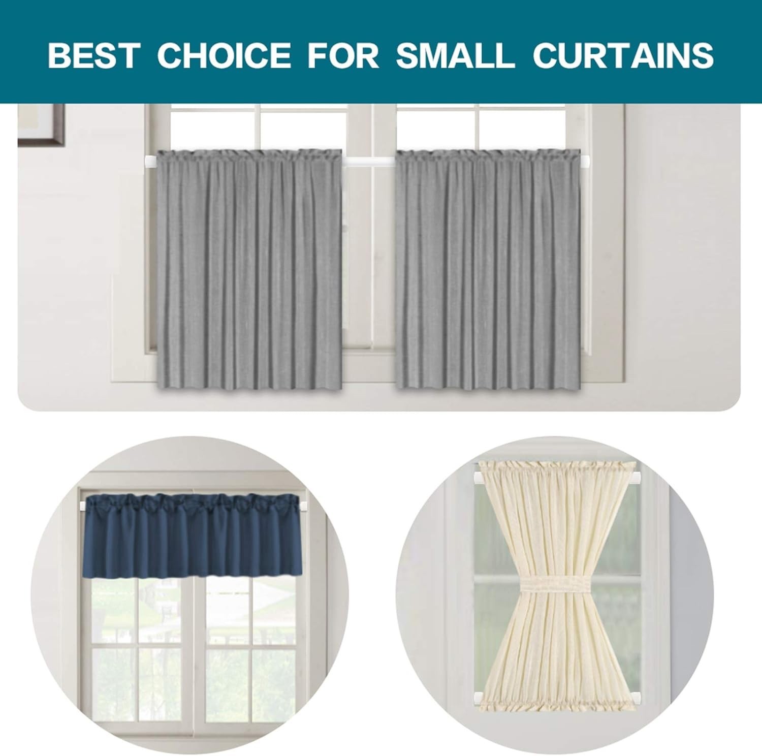 2 Pack Tension Rod Oval Spring Tension Curtain Rod Adjustable 36 to 60 Inches…