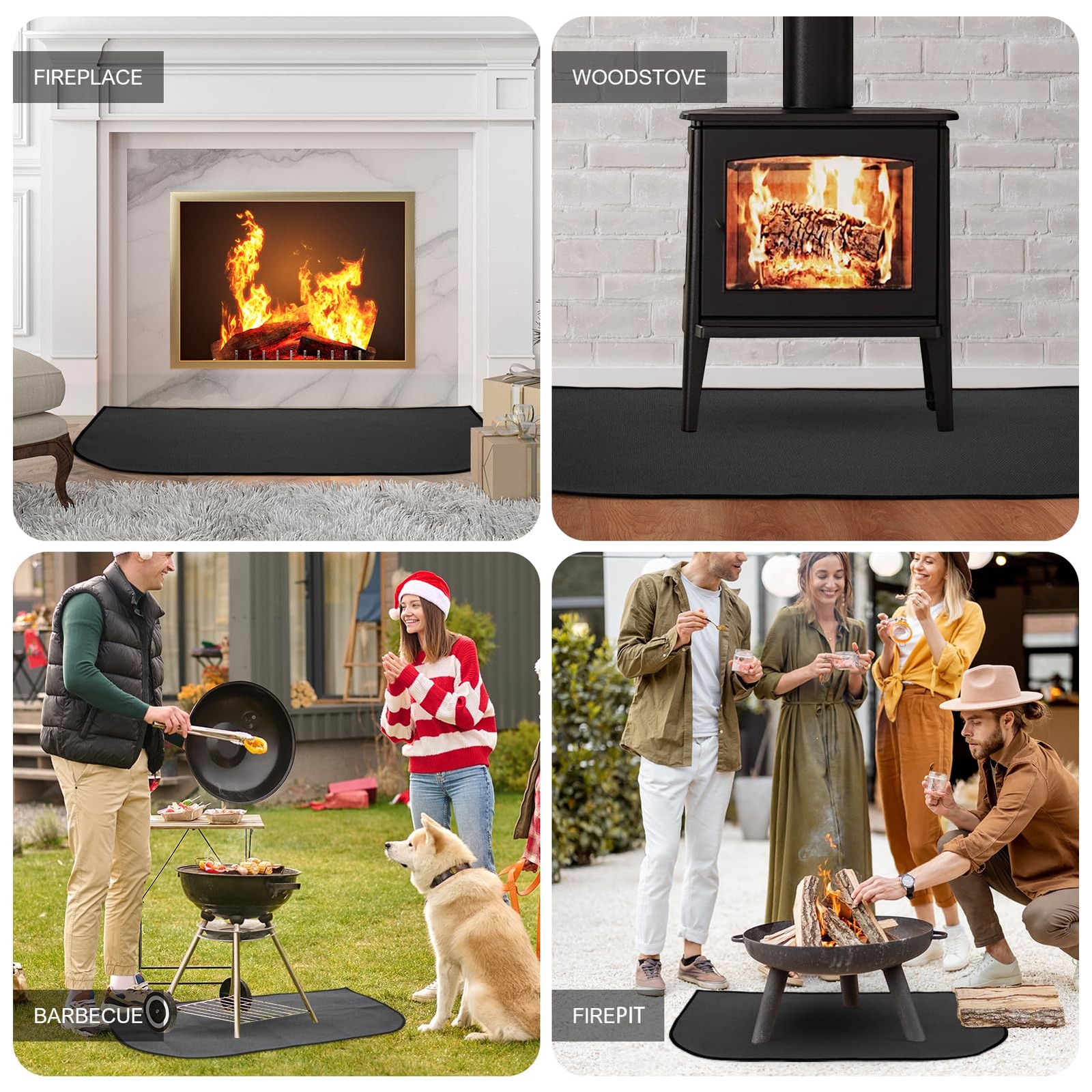 Fireplace Rugs Fire Resistant – 20 X 40 X 0.04 Inch D Shape Fire-Proof Hearth…