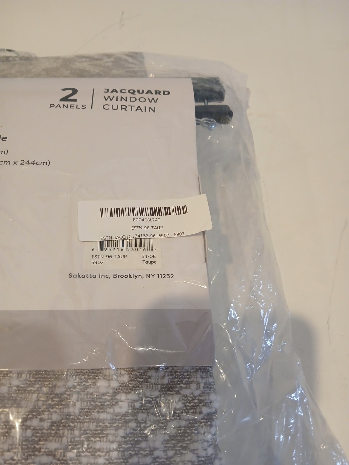 Sakattta Easton Taupe Curtain Panels Set of 2, 52 x 96 in, Back-Tab & Rod Pocket