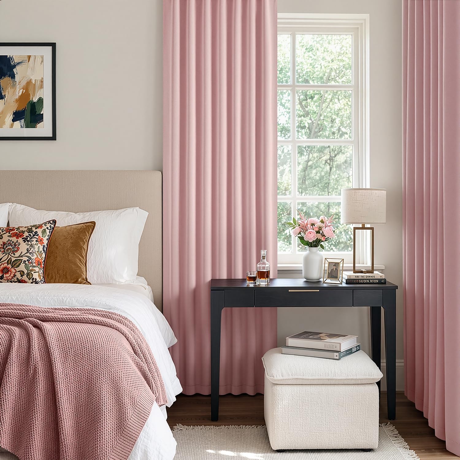 Light Pink Blackout Curtains Nursery Bedroom 84 Inches Long 2 Panels, Baby Pi…